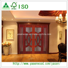 Porta de madeira maciça polida lisa Porta de interior sólida